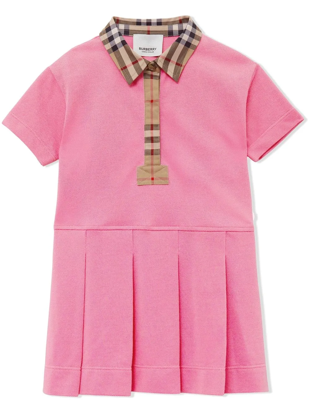 

Burberry Kids Vintage Check cotton polo shirt dress - Pink