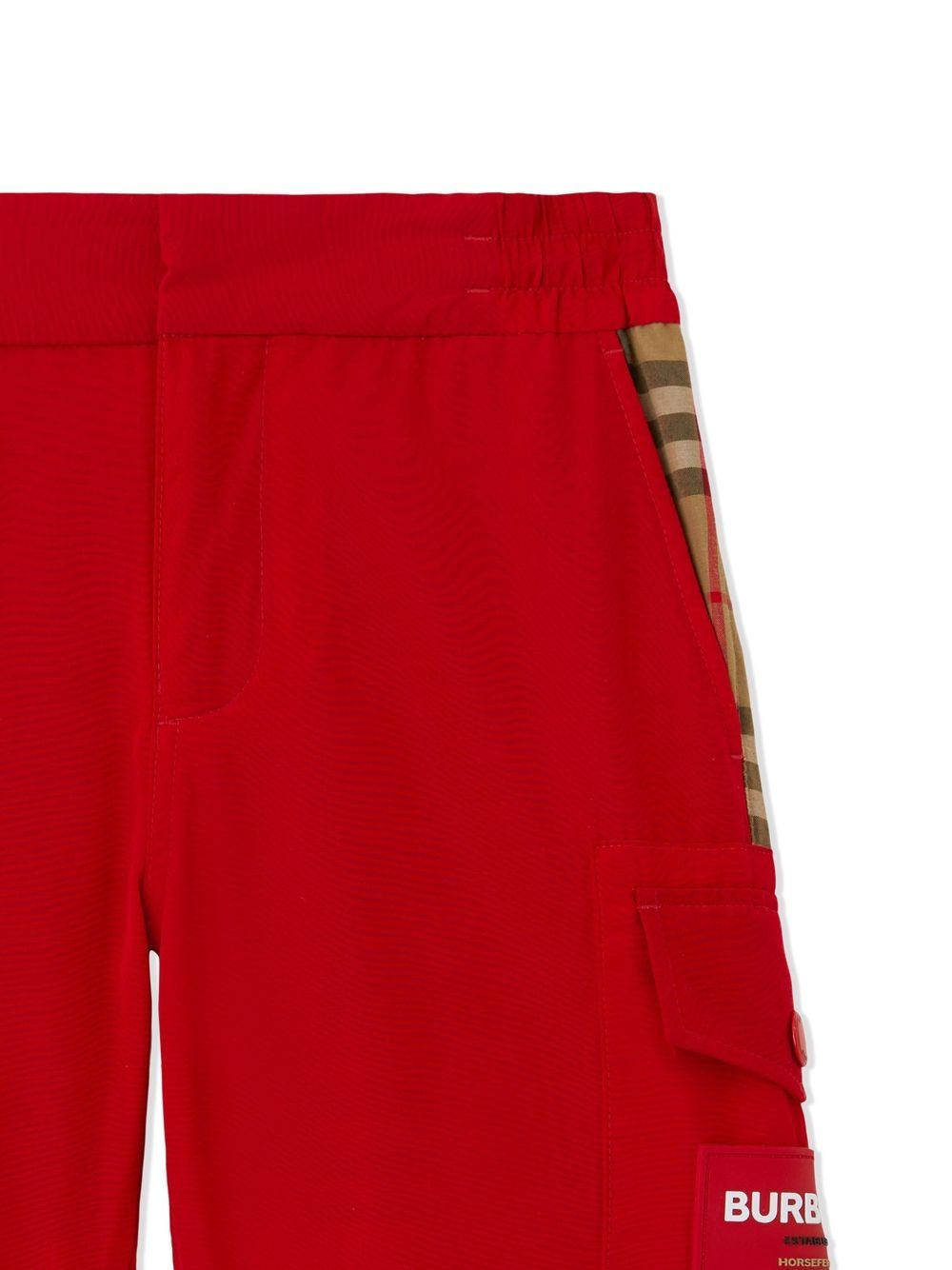 Shop Burberry Vintage Check Cargo Shorts In Red