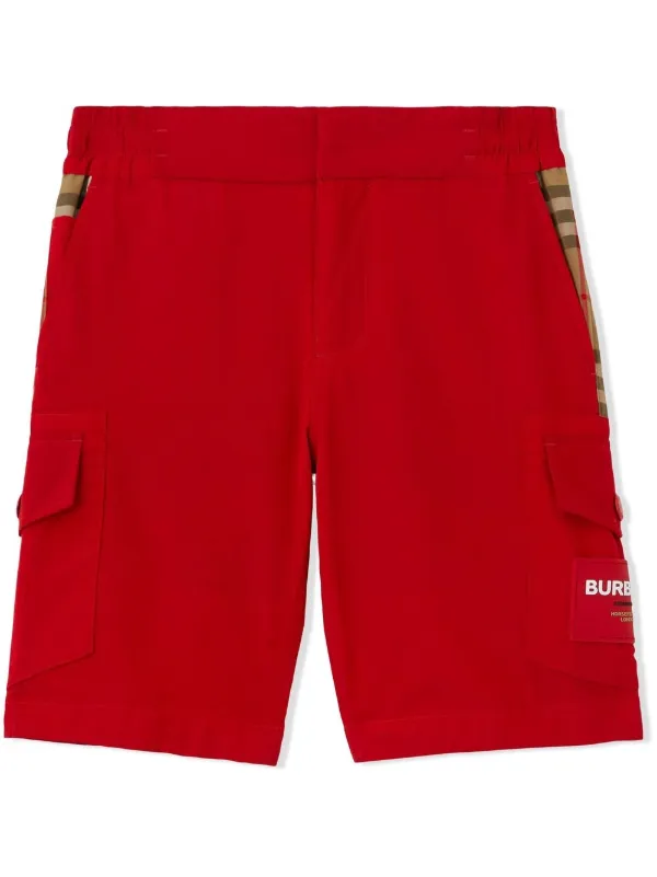 Burberry shorts kids red on sale