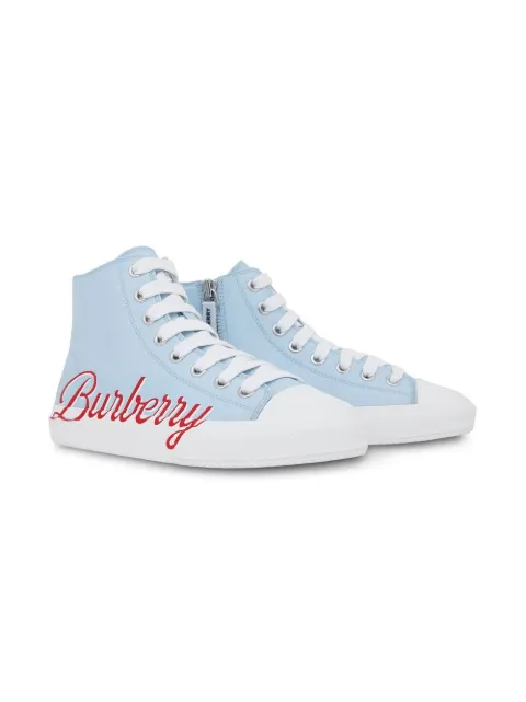 Burberry Kids سنيكر غبردين برقبة وشعار الماركة نص