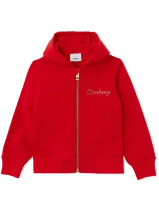 Burberry Kids バーバリー・キッズ ロゴ ジップパーカー | レッド 