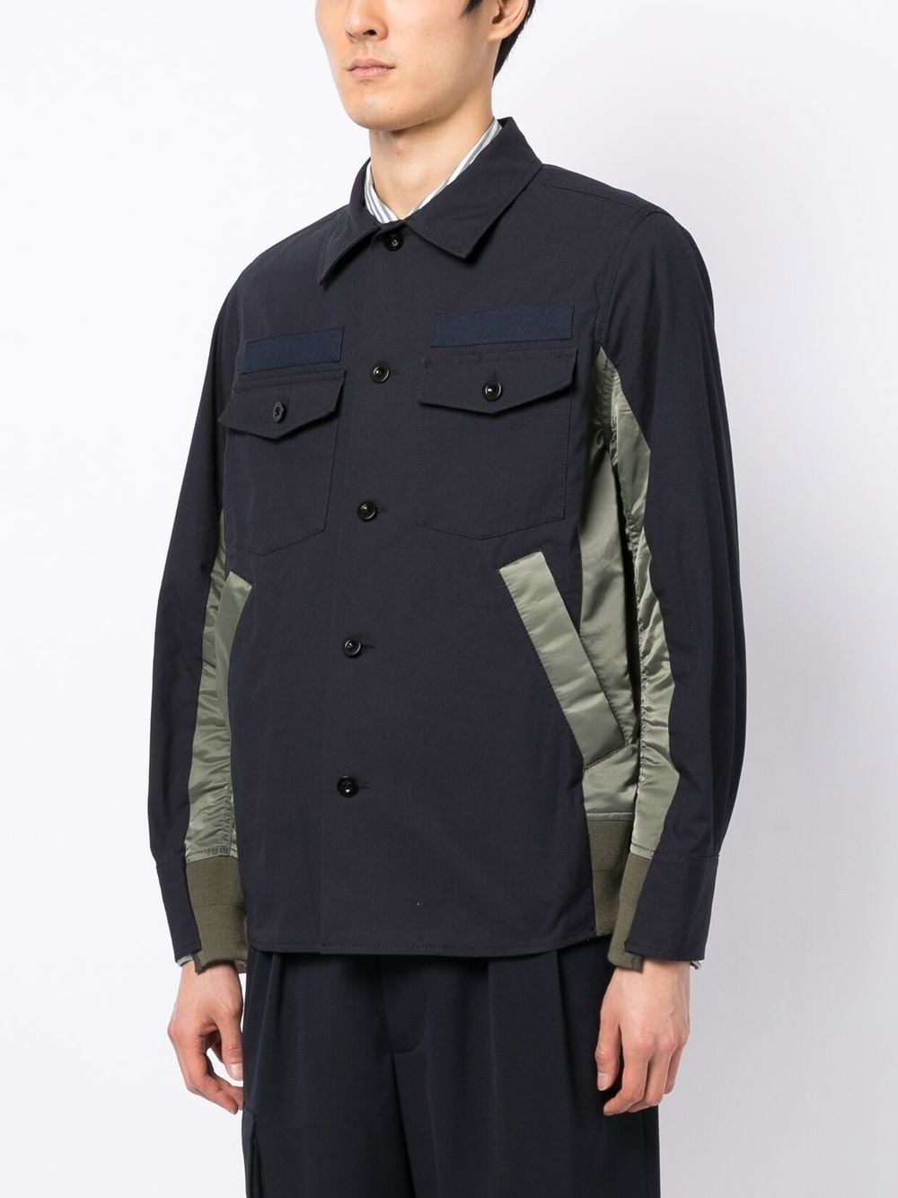 Sacai Patchwork long-sleeve Shirt - Farfetch