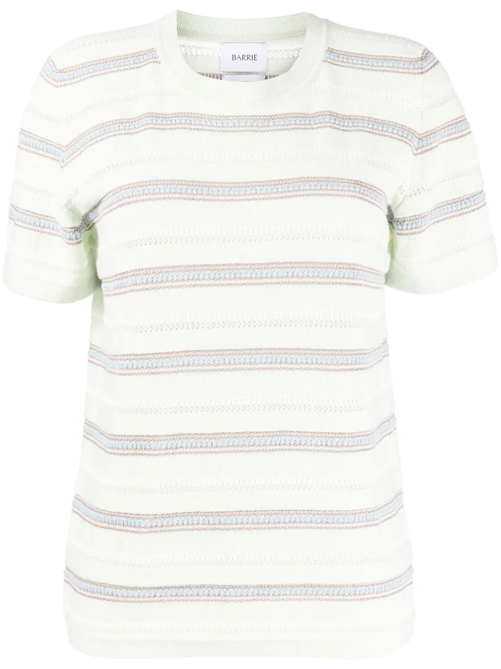 

Barrie striped short-sleeve knitted top - Green