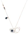 Swarovski eye gemstone pendant necklace - Gold