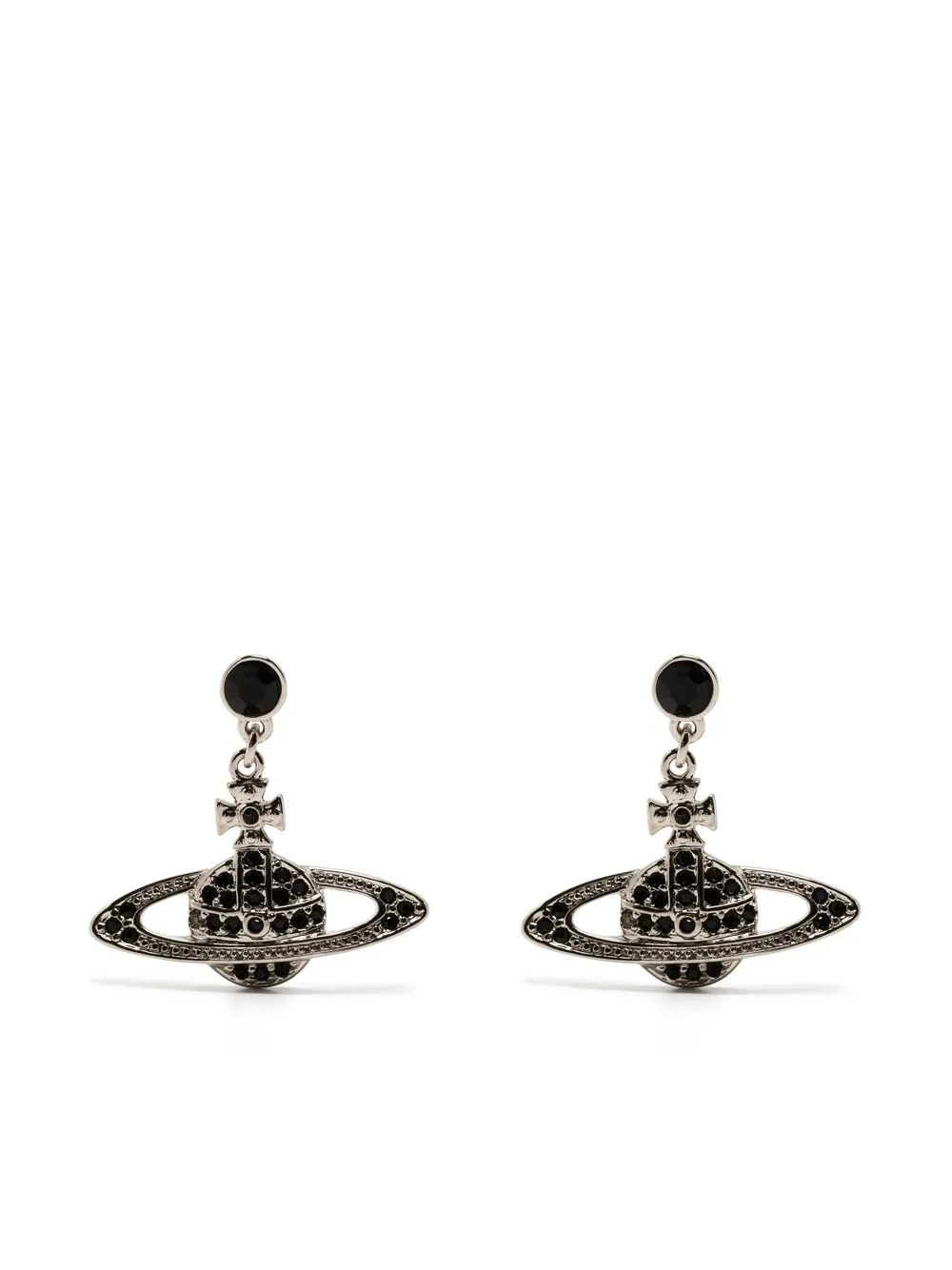 

Vivienne Westwood crystal-embellishment Orb-pendant drop earrings - Silver