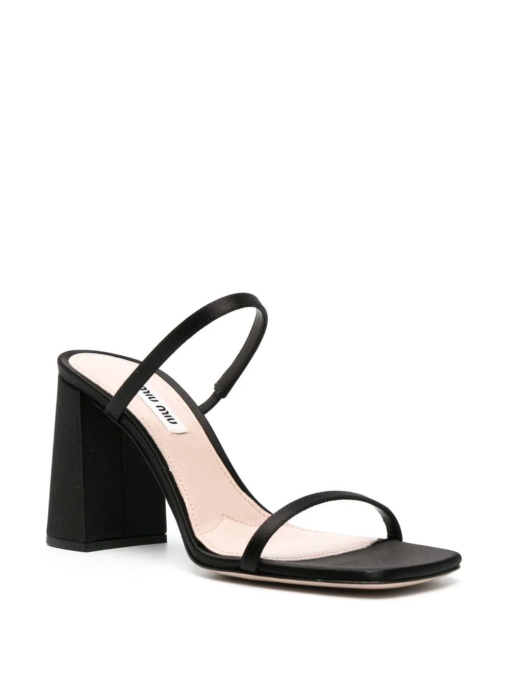 Miu Miu 90mm Open-toe Satin Mules In Schwarz