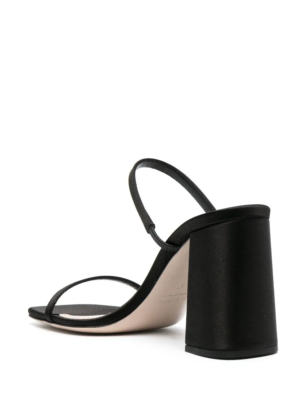 Miu Miu 90mm Open-toe Satin Mules In Schwarz