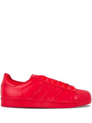 ADIDAS X PHARRELL WILLIAMS Superstar Supercolor Red Flat leather sneakers