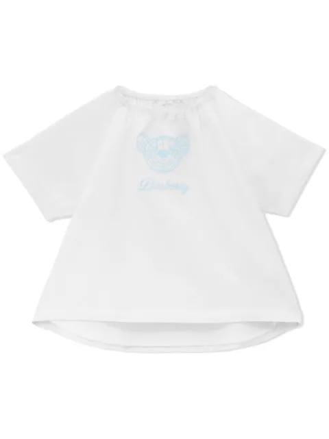 Burberry Kids Thomas Bear-print cotton-silk blouse