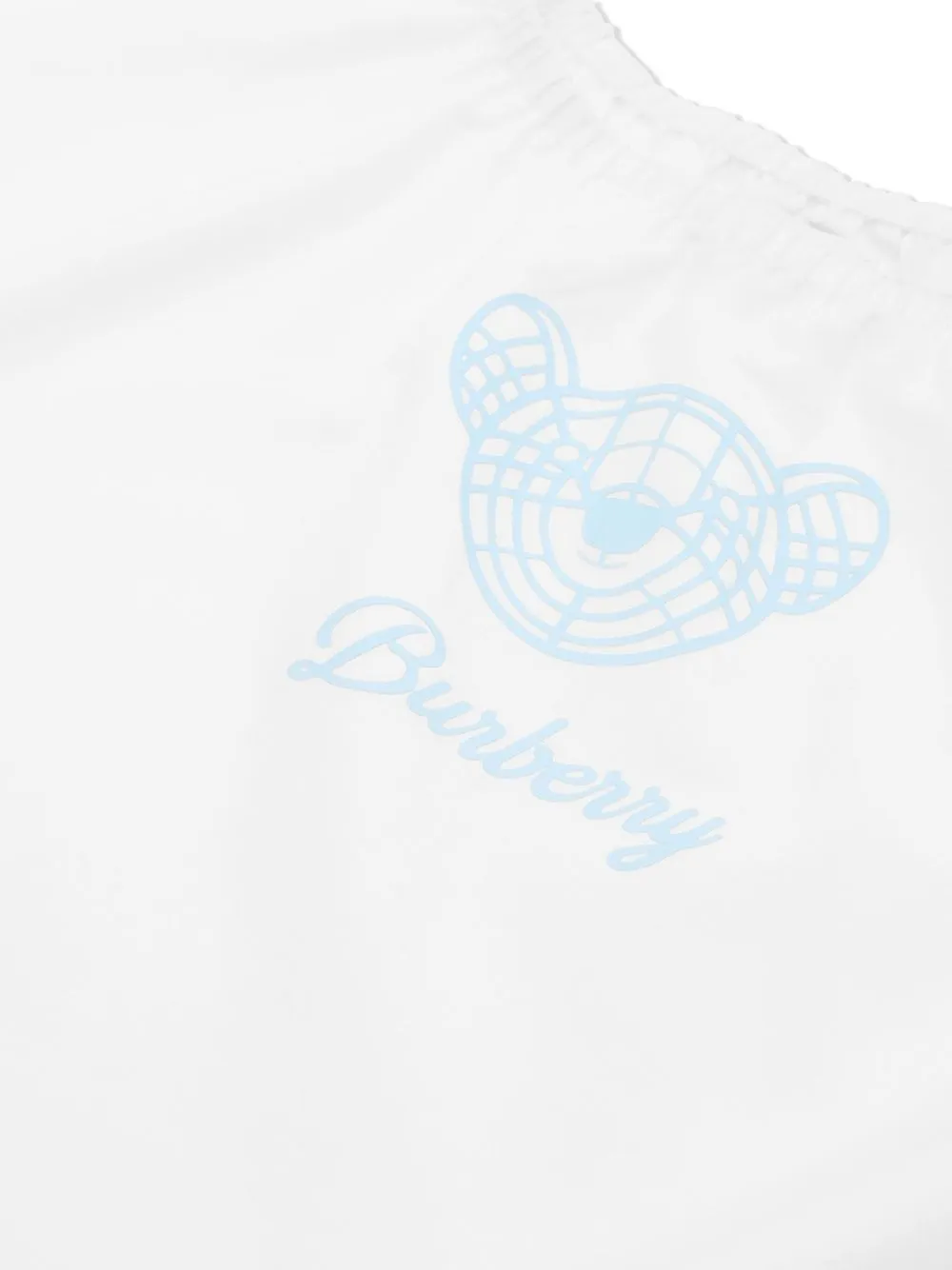 Burberry Childrens Thomas Bear Print Cotton Silk Blouse In White