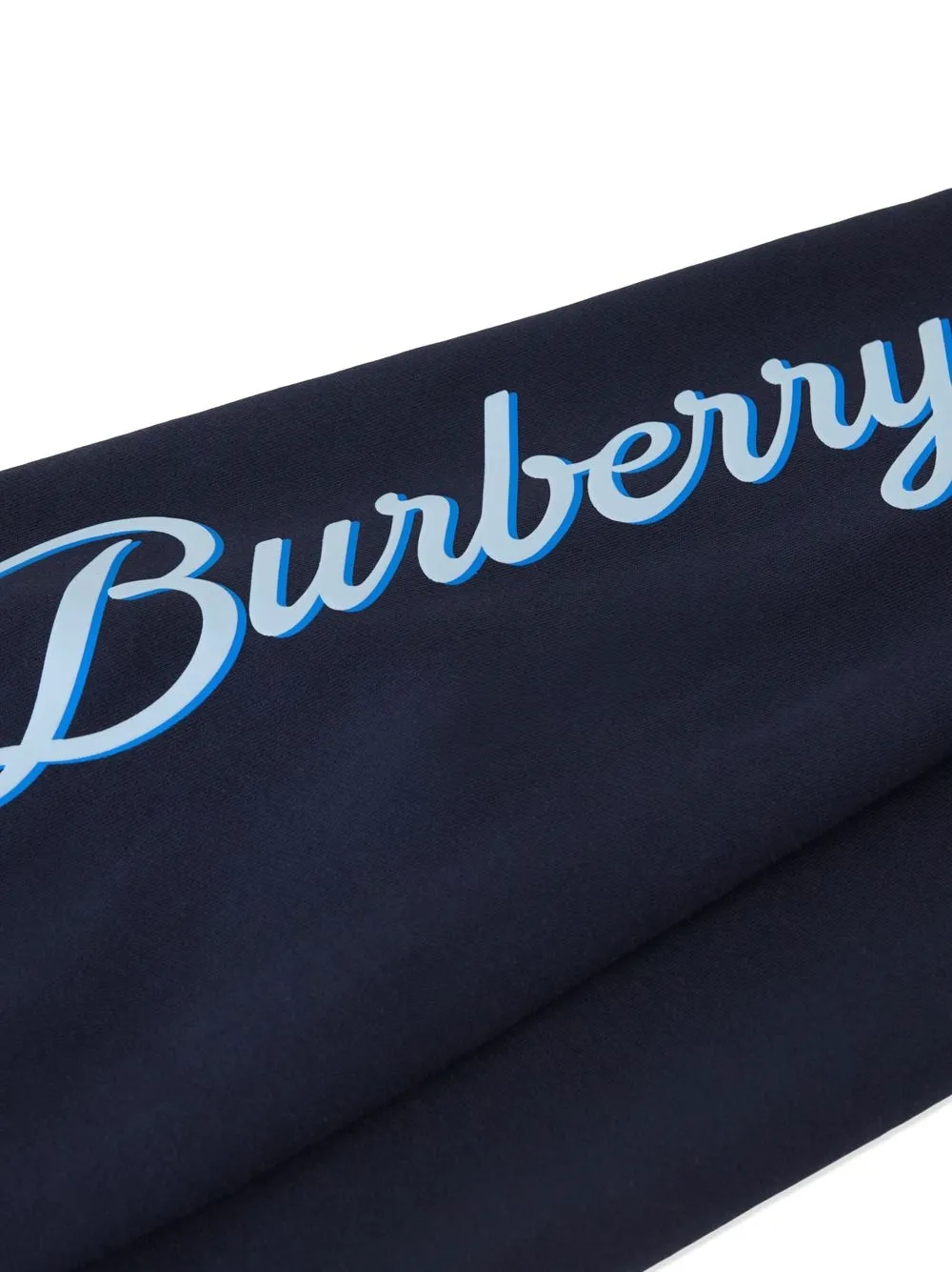 Shop Burberry Logo Script-print Track Trousers In Blue