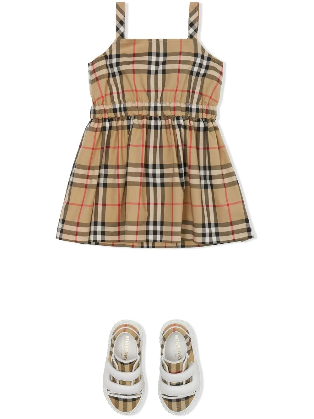 Burberry Kids Jurk met vintage ruit - Bruin