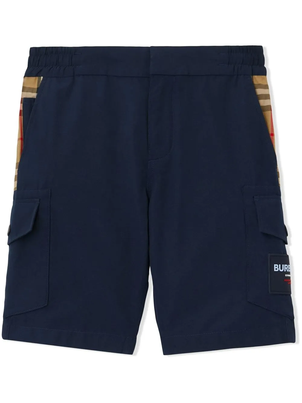 BURBERRY VINTAGE CHECK-PANEL CARGO SHORTS