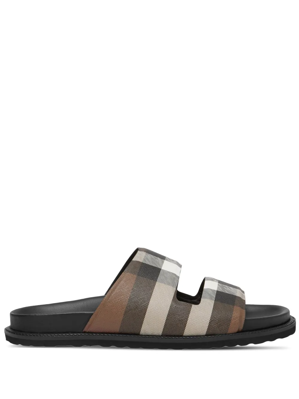 Burberry check-print cut-out canvas slides Men