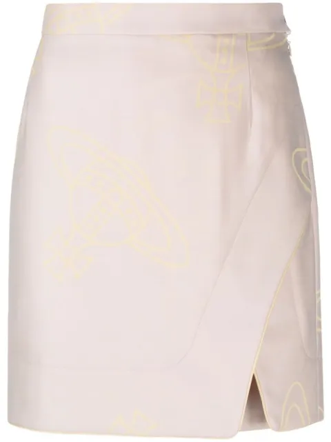 Rita Orb-print wrap skirt