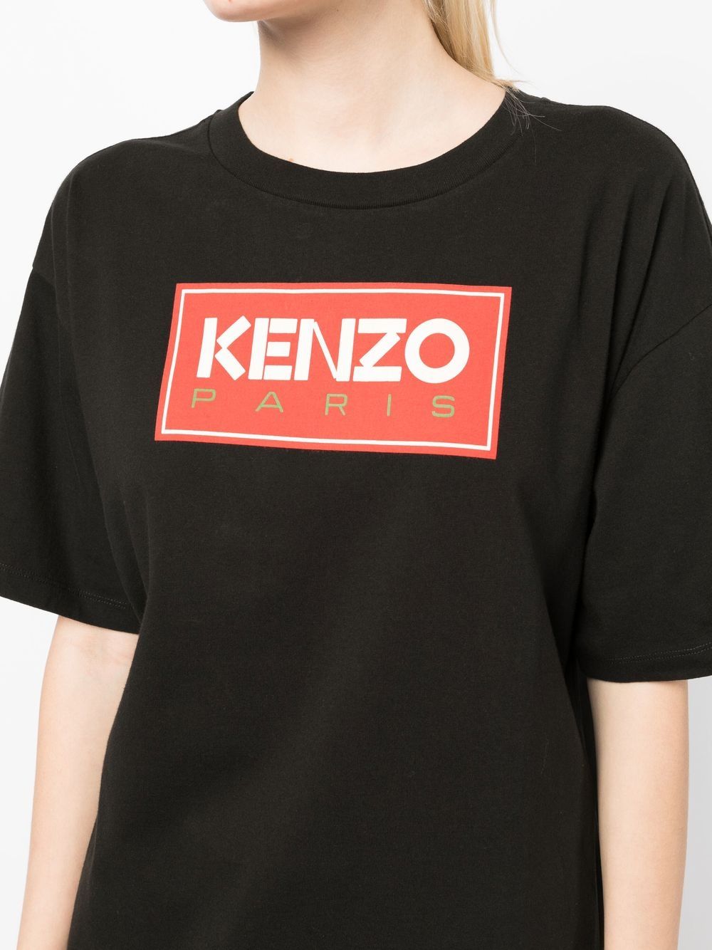 Shop Kenzo Logo-print Cotton T-shirt In Black