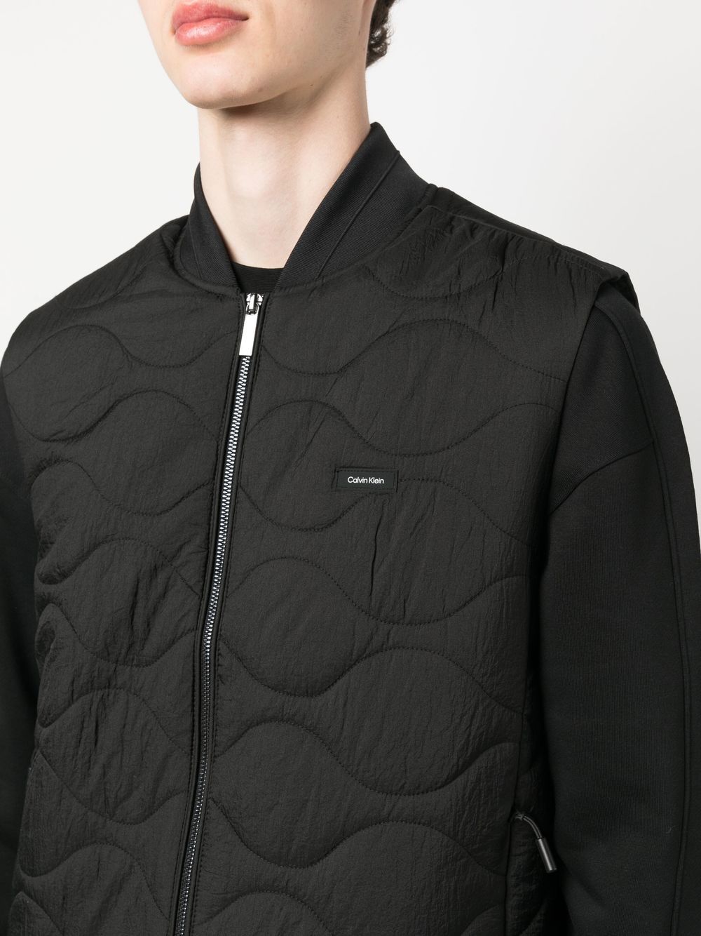 Shop Calvin Klein Quilted Zip-up Vest In Black