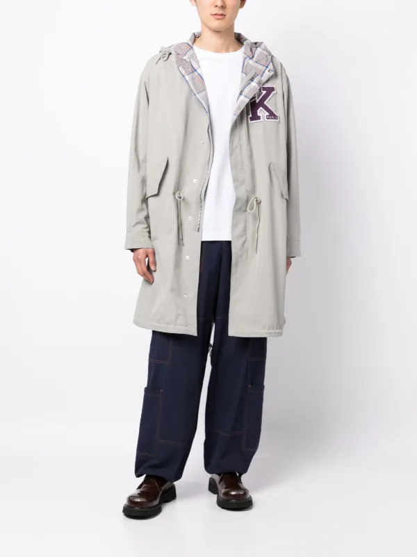 Kenzo Varsity parka coat men Cotton Cotton Nylon M Grey