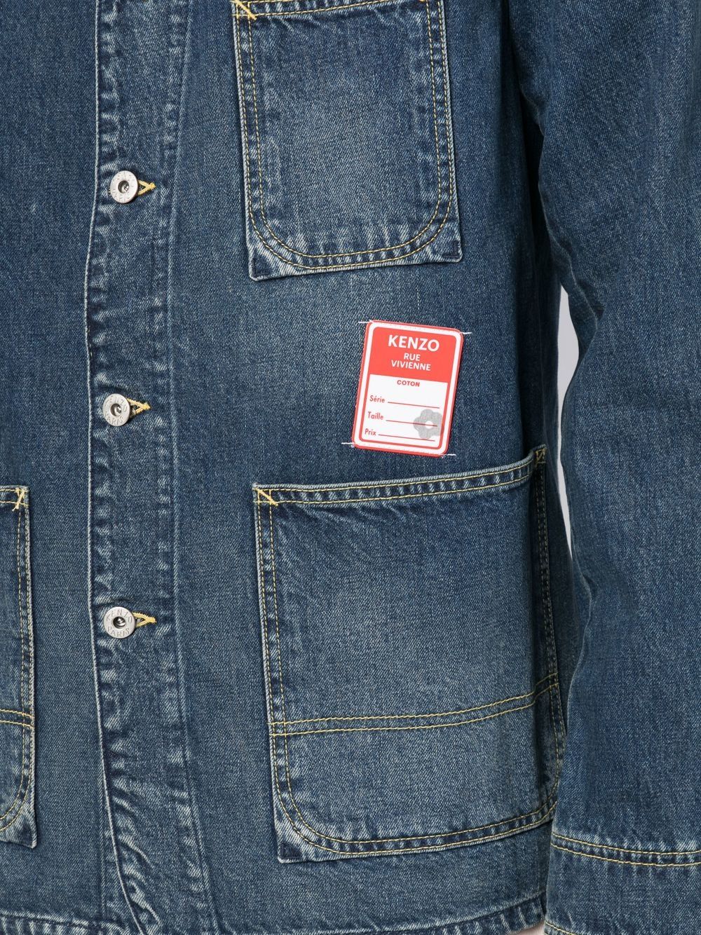 Shop Kenzo Logo-patch Denim Jacket In Blue