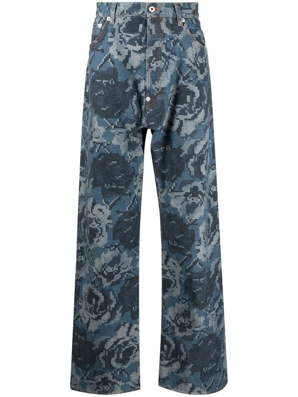 

Kenzo jeans con estampado pixelado - Azul