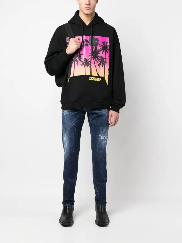 Saint laurent palm tree hoodie new arrivals