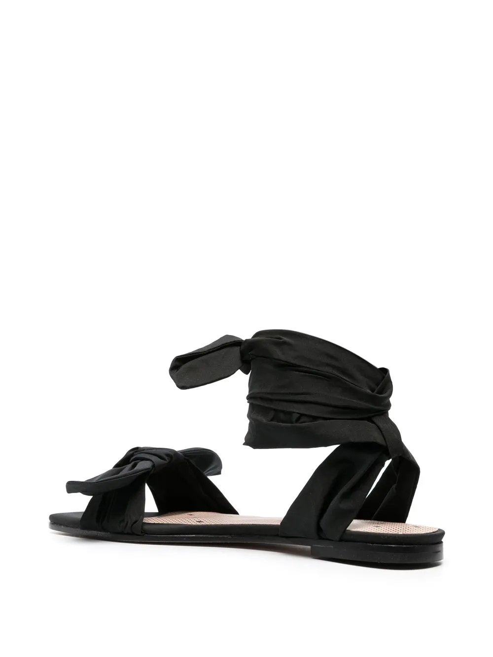  Red(v) Bow-detail Flat Sandals - Black 