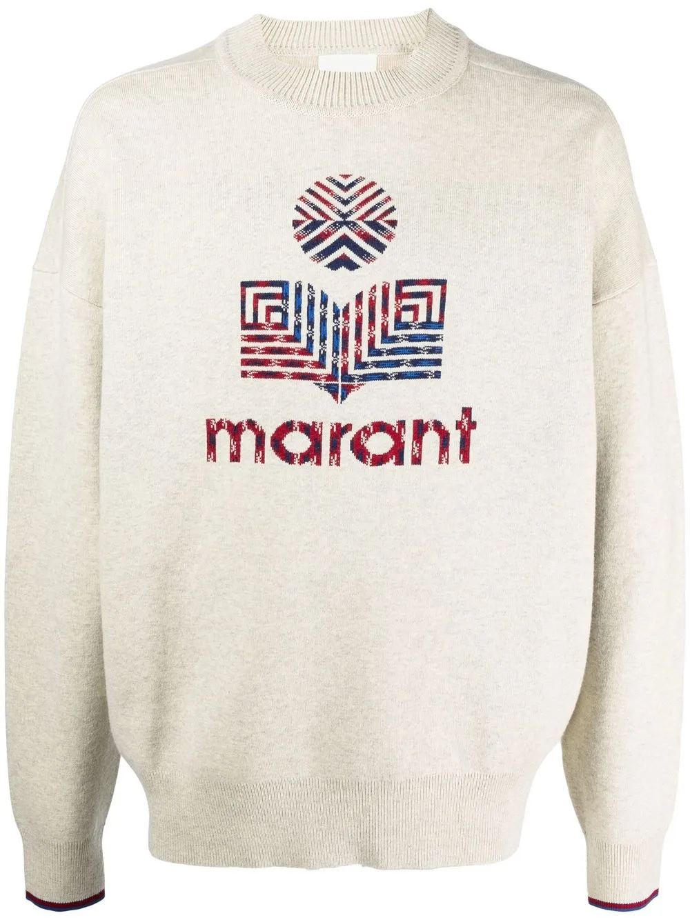 

Isabel Marant intarsia-knit logo jumper - Neutrals