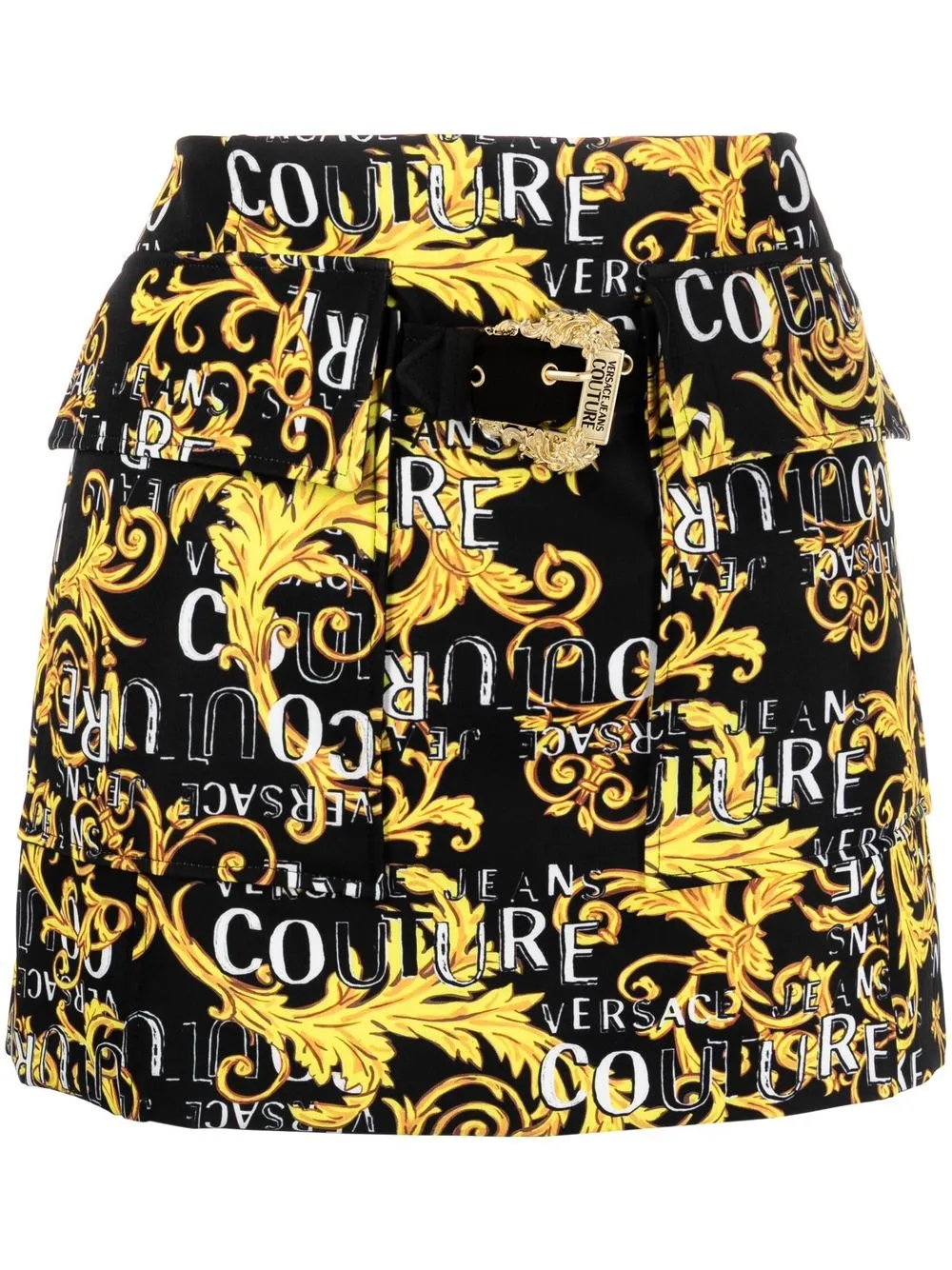 

Versace Jeans Couture logo-print miniskirt - Black