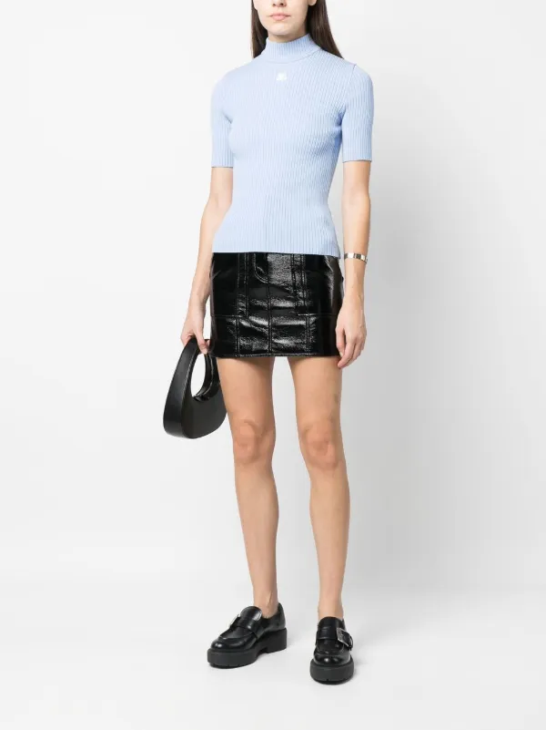 Courrèges Reedition rib-knit Sweater | Blue | FARFETCH
