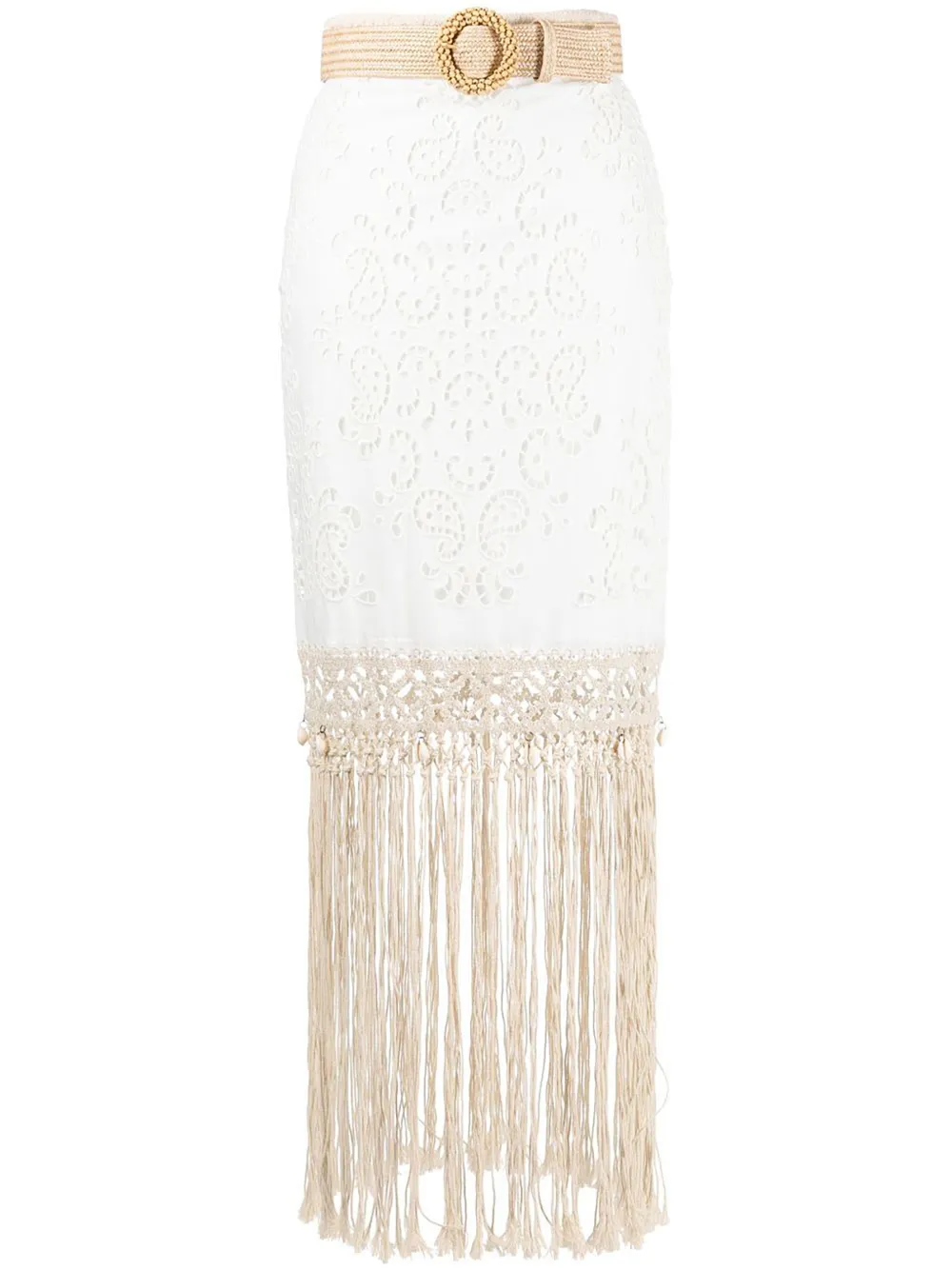 ZIMMERMANN Vitali belted fringed skirt