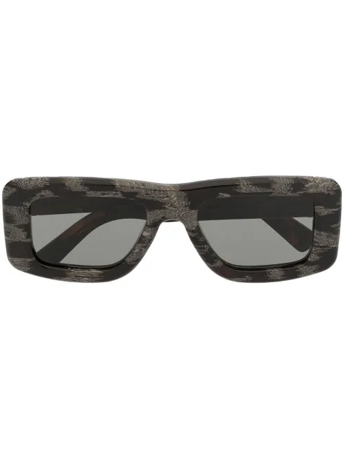 Lunettes de soleil rectangulaires à effet écailles de tortue - Retrosuperfuture - Modalova