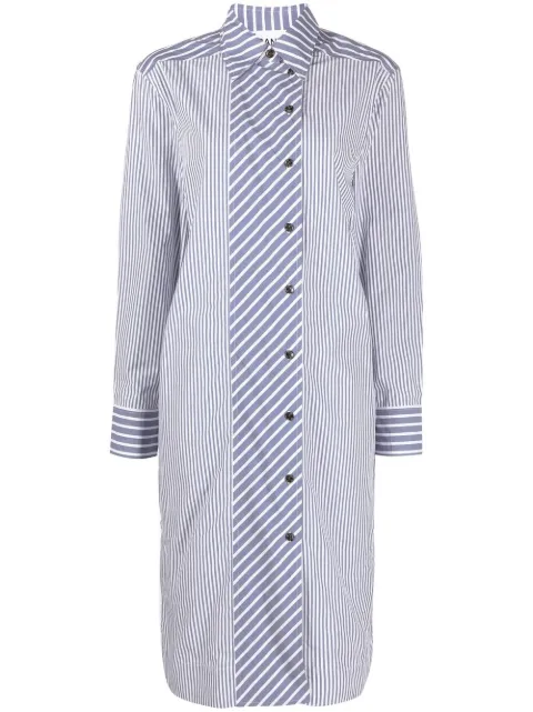 GANNI striped shirt dress