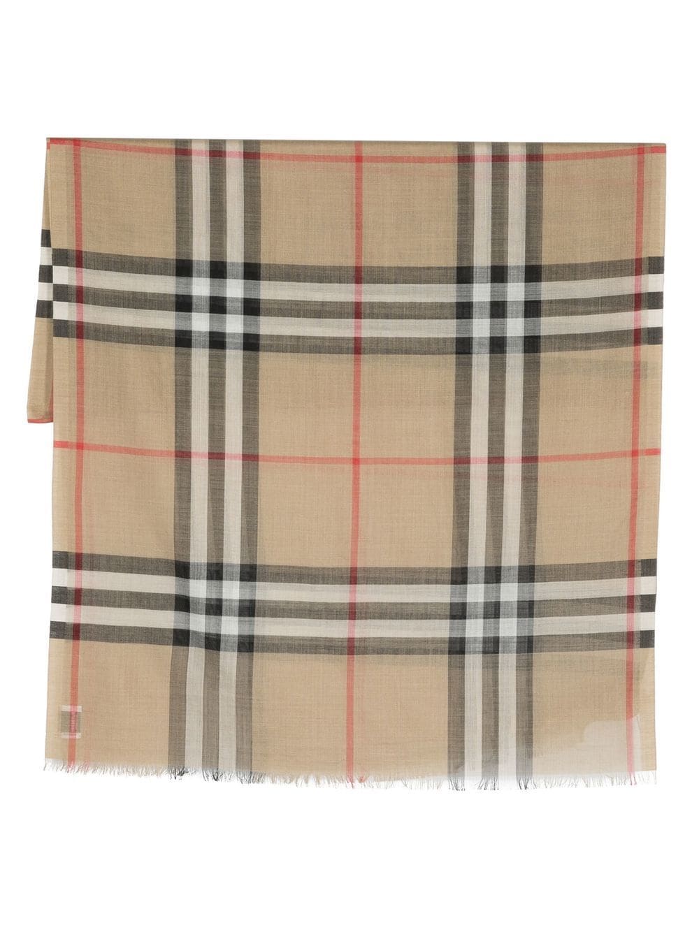 Burberry Exaggerated Check Printed Scarf In Nude