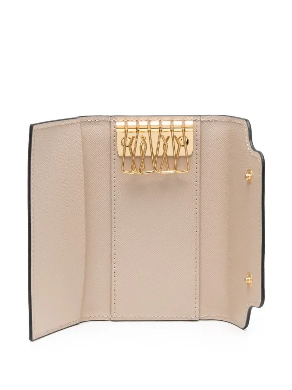 キーケース Marni Two-tone leather key chain case Marni two-tone Leather Keyholder | White | FARFETCH