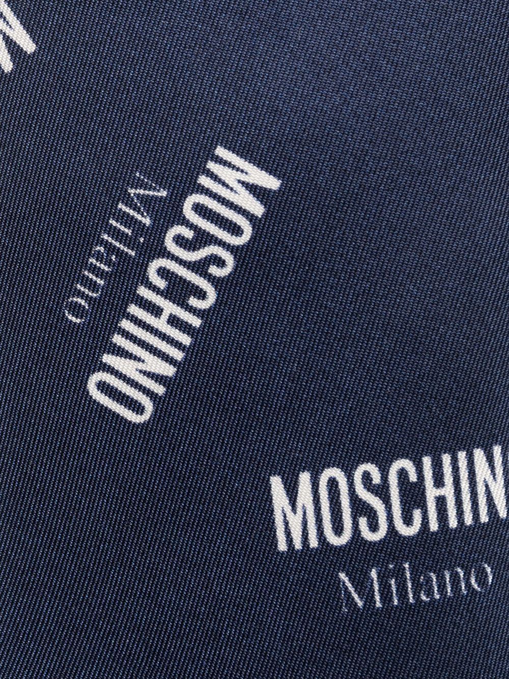 Moschino Stropdas met logoprint - Blauw