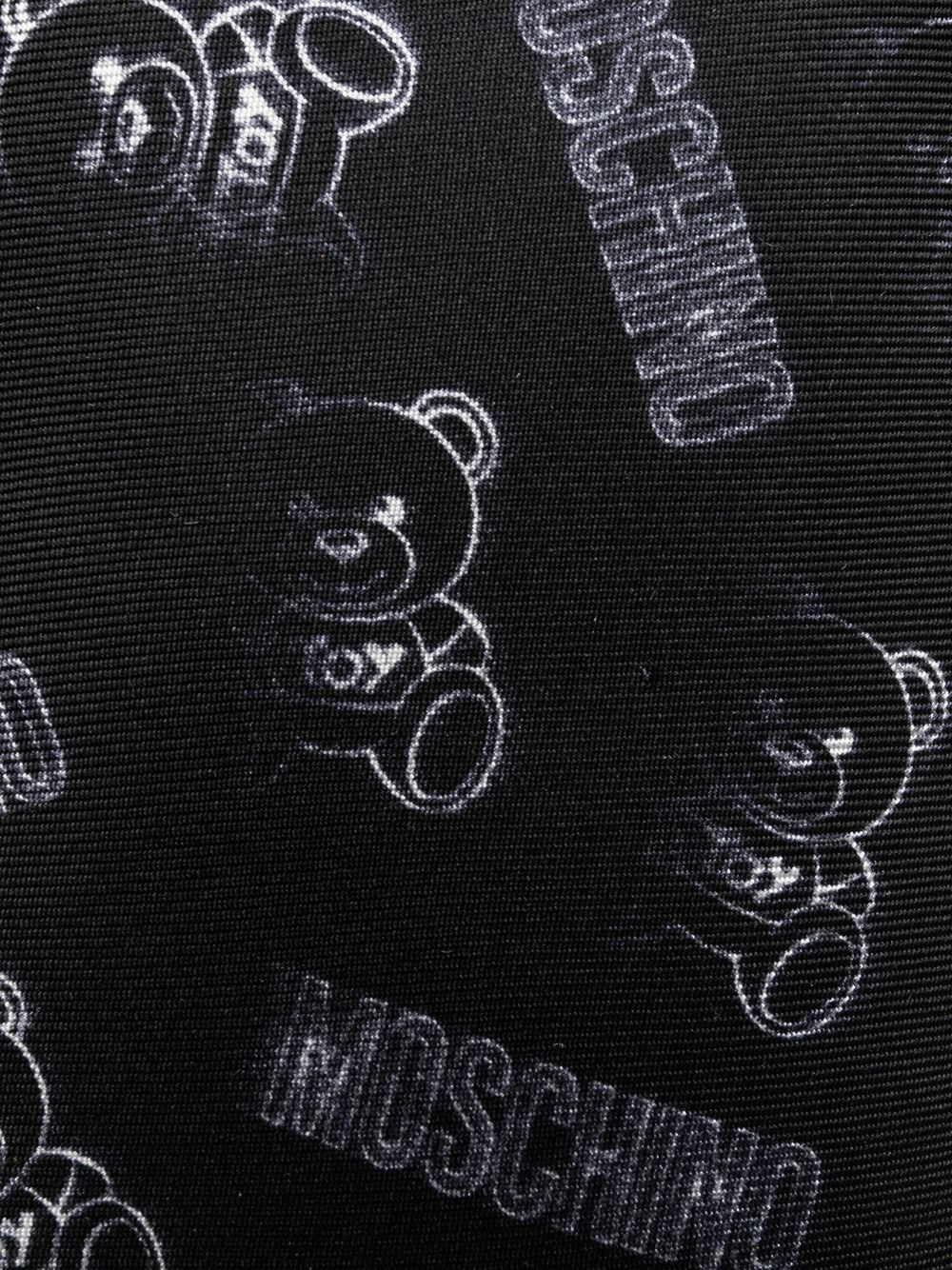 Moschino Stropdas met teddybeerprint - Zwart
