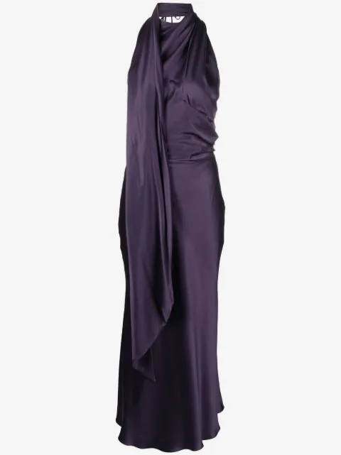 Materiel halterneck midi dress