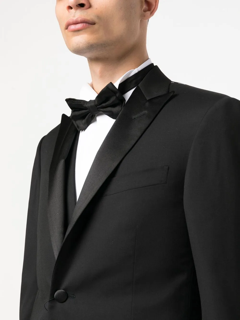 Corneliani Single-breasted Three-piece Suit In Black