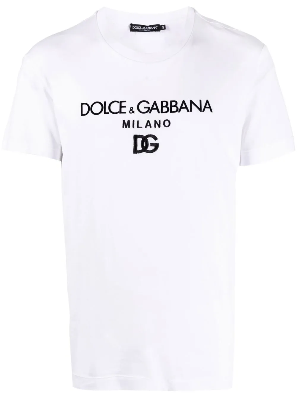 Shop Dolce & Gabbana Dg Essentials Logo-embroidered T-shirt In White