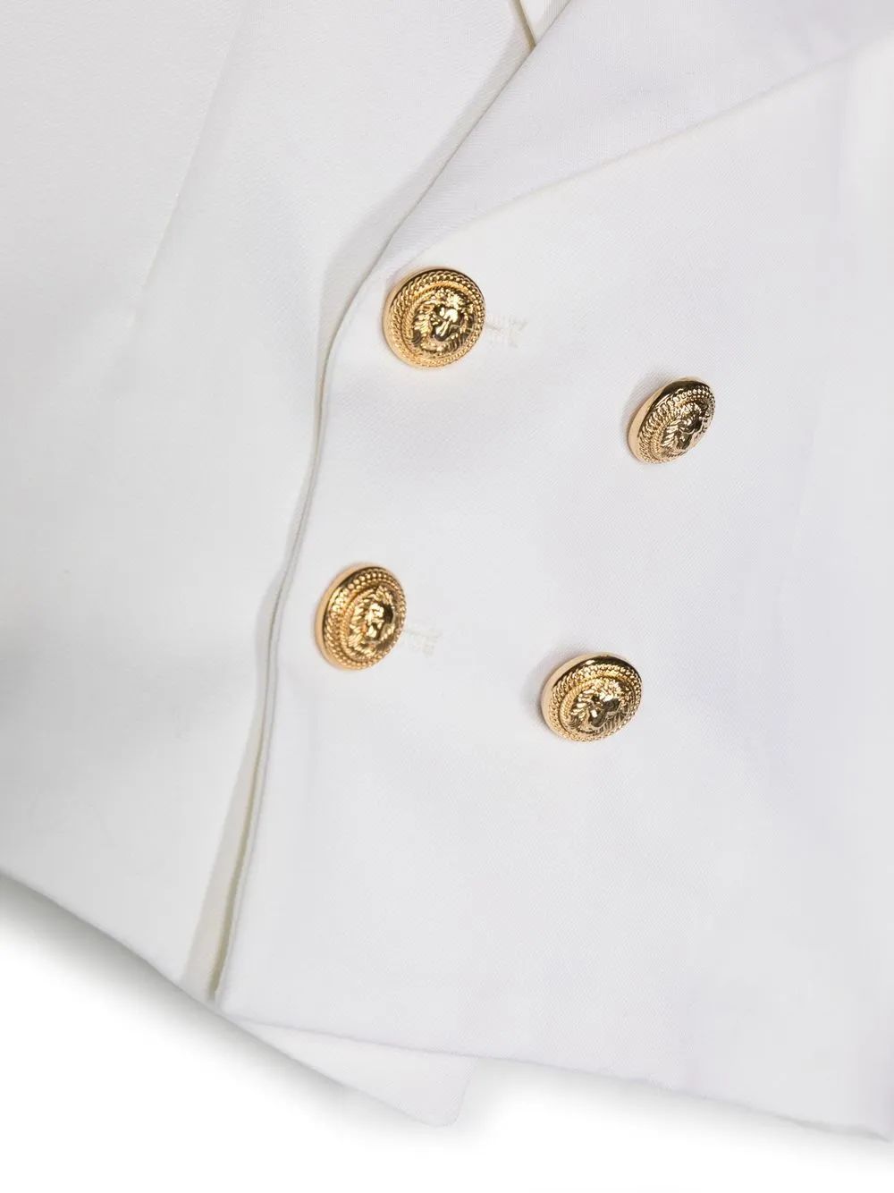 Shop Balmain Double-breasted Virgin Wool Blazer In White