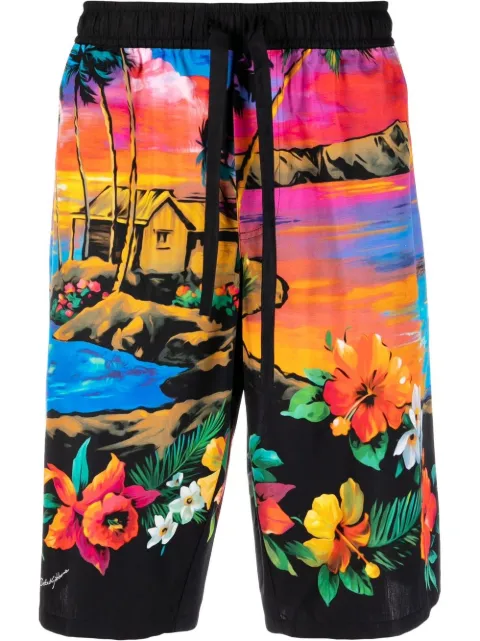 Dolce & Gabbana tropical-print Bermuda shorts