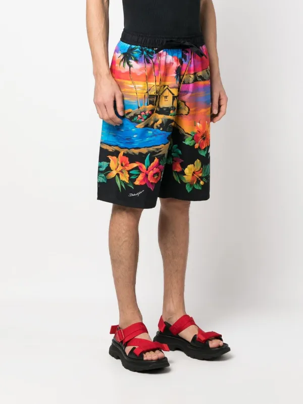 Dolce & Gabbana tropical-print Bermuda Shorts | Pink | FARFETCH