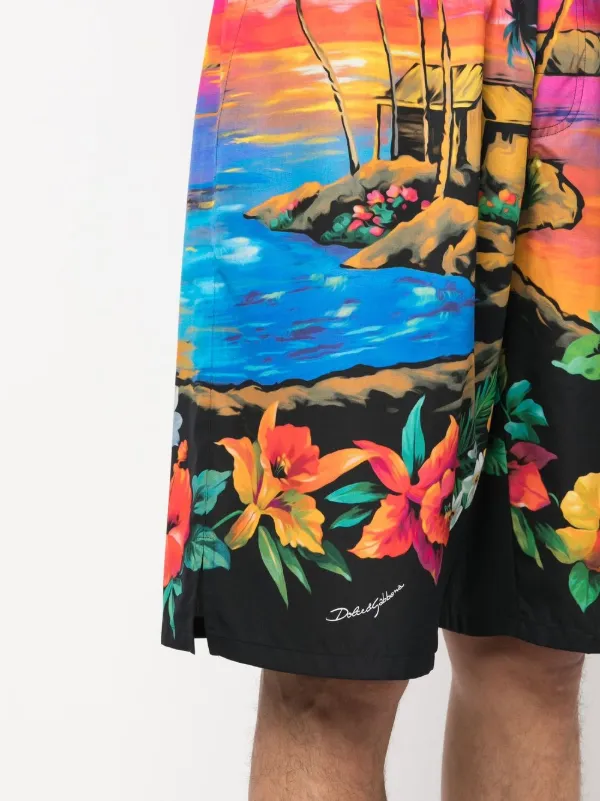 Dolce & Gabbana tropical-print Bermuda Shorts | Pink | FARFETCH