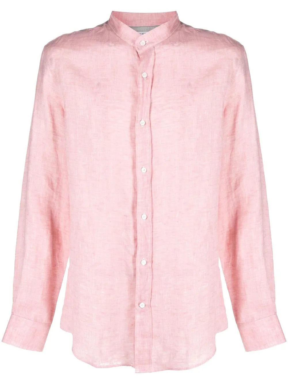 

Brunello Cucinelli linen collarless shirt - Pink