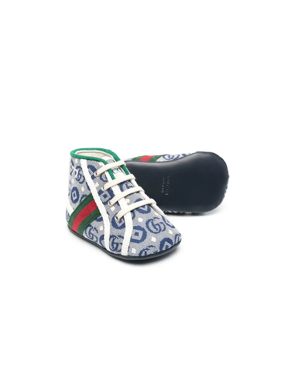 Gucci Kids Zapatos Primeros Pasos Con Estampado GG Azul FARFETCH ES