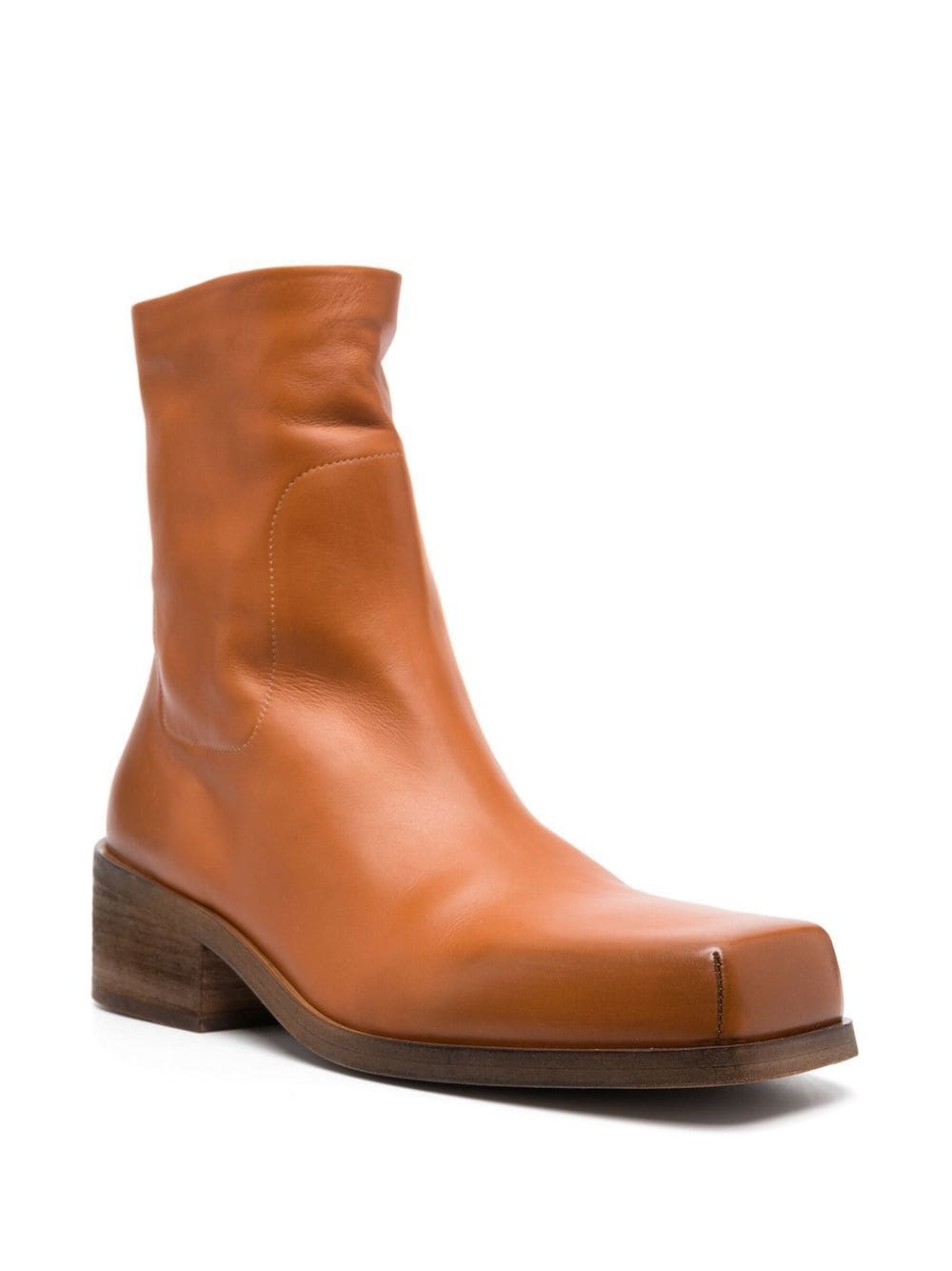 Shop Marsèll 50mm Zip-up Leather Boots In Orange