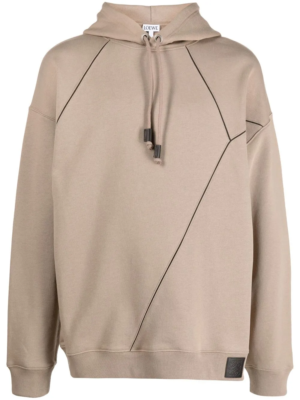 

LOEWE Anagram-patch seam-detail hoodie - Neutrals