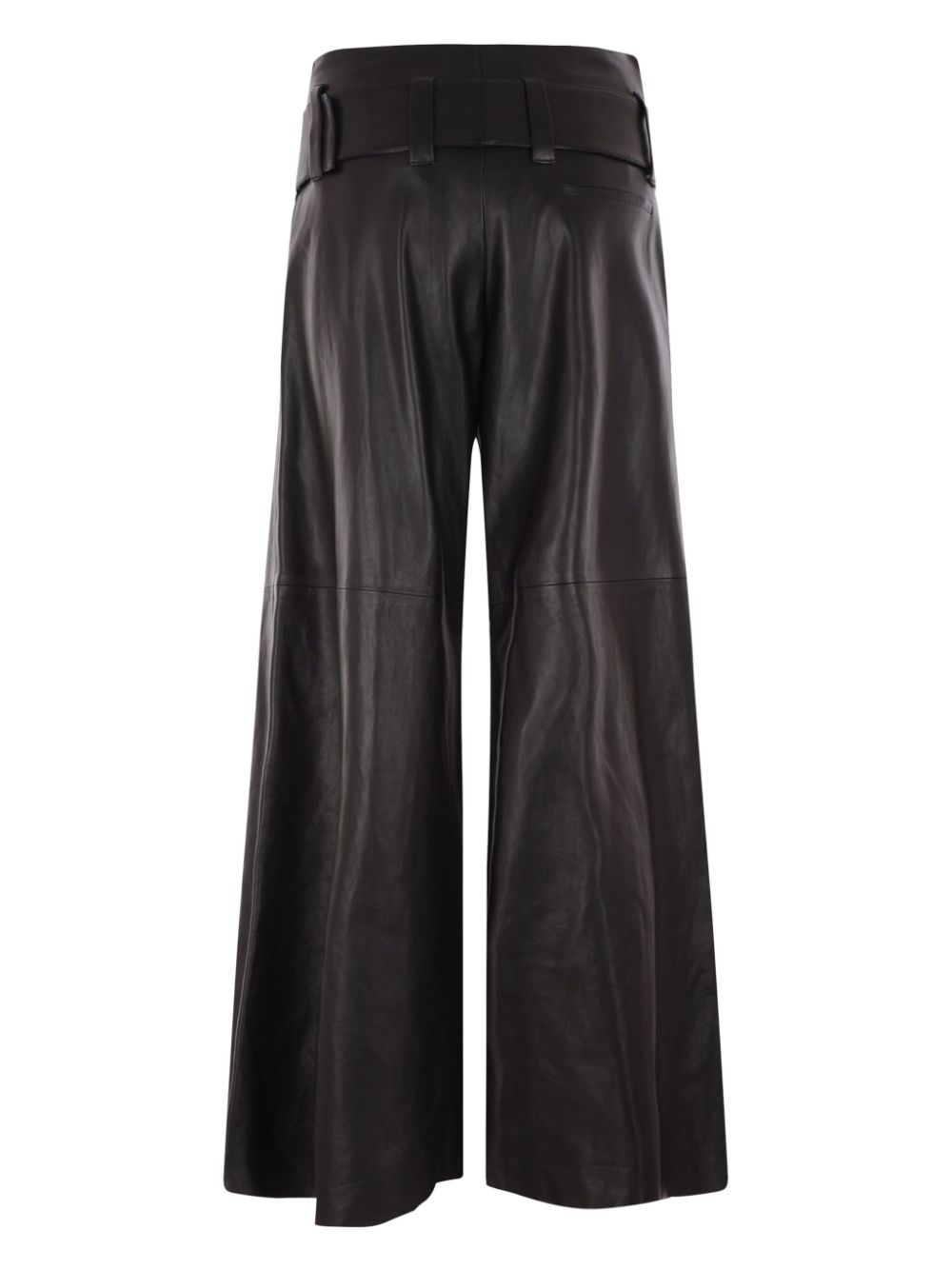 Shop 10 Corso Como Wide-leg Nappa-leather Trousers In Black