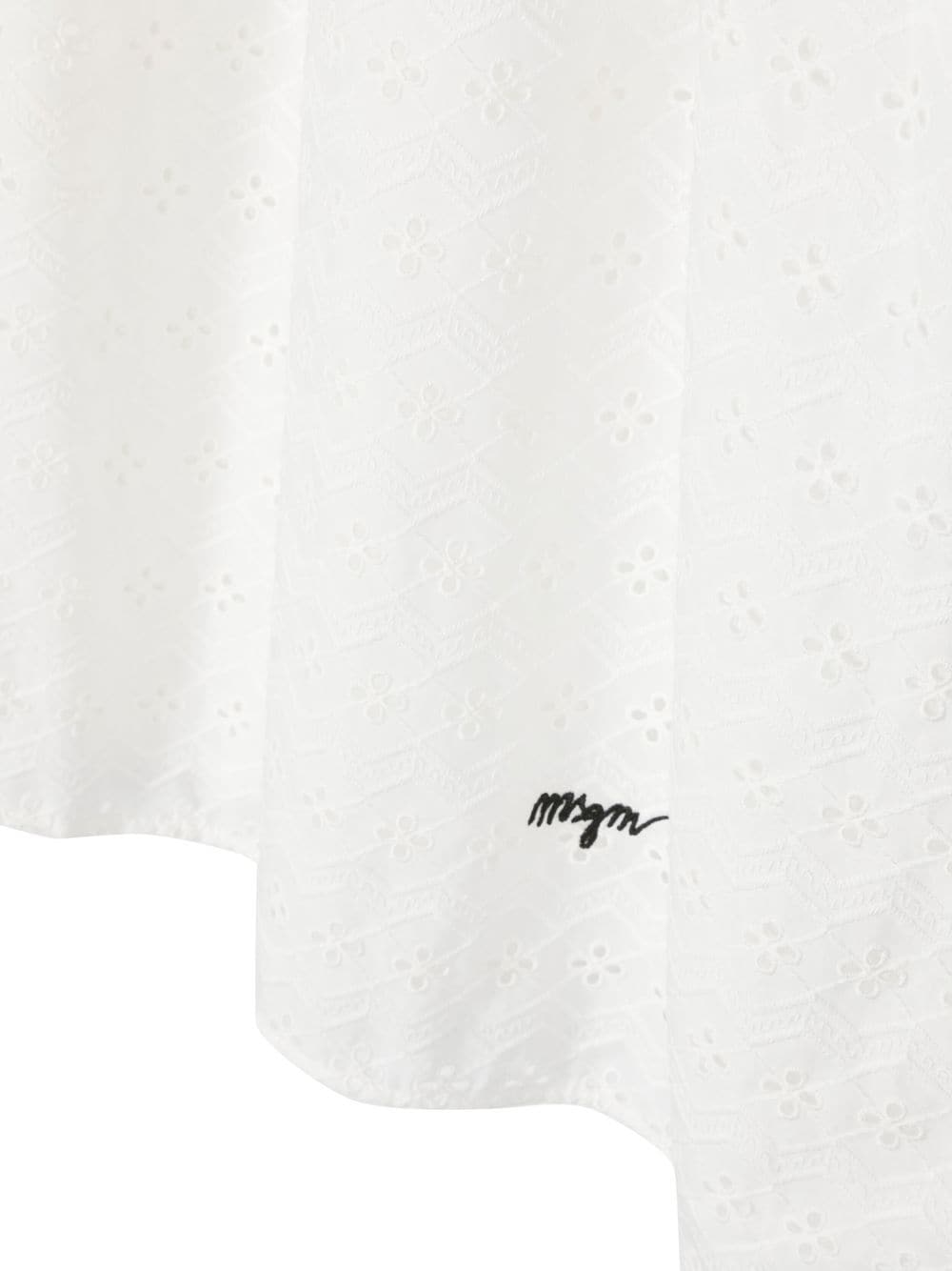 Shop Msgm Open-shoulder Broderie Dress In White