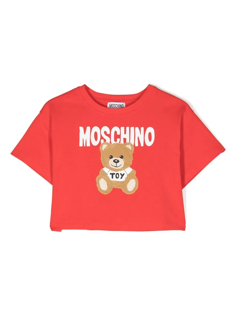 

Moschino Kids Teddy Bear cropped T-shirt - Red